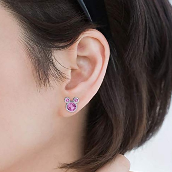 Sparkling Mouse Earrings With Cubic Zirconia - Picture 2 of 8